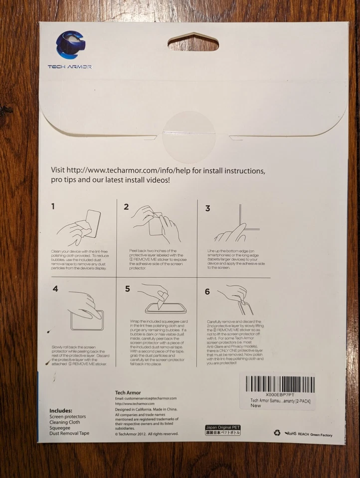 Tech Armor HD прозрачная пленка протектор экрана для N8000 2 Pk - Изображение 2 из 2