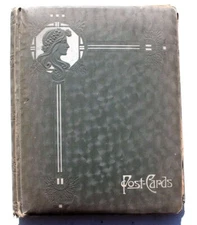 Antique Vintage 1900s Postcard Storage Book Album 