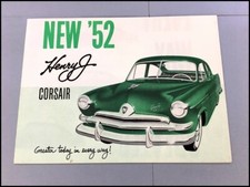 1952 Henry J Corsair Original Vintage Car Sales Brochure Catalog - Kaiser Frazer 1952 Henry J Corsair Original Vintage Car Sales Brochure Catalog - Kaiser Frazer
