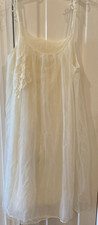 VTG 60s Chiffon Baby Doll Nightgown Robe Women's Sz S/M Vanity Fair Sheer Ivory