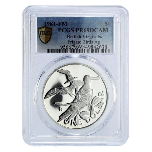 Turks and Caicos Islands 20 crowns Flamingo Bird PR 69 PCGS silver