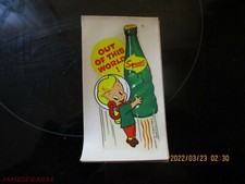 ADVERTISING DECAL SQUIRT GRAPEFRUIT SODA POP ROCKET BOY COPYRIGHT 1963