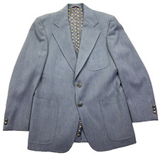 VTG Hart Schaffner Marx Men Blue Desert Classic Blazer Sport Coat Union Made 40"