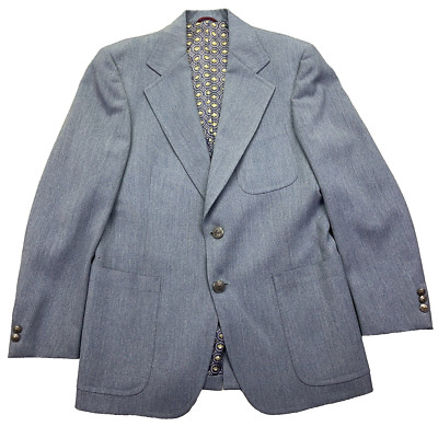 VTG Hart Schaffner Marx Men Blue Desert Classic Blazer Sport Coat Union Made 40''
