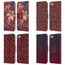 HEAD CASE DESIGNS MARSALA TRENDS LEATHER BOOK CASE FOR APPLE iPOD TOUCH MP3