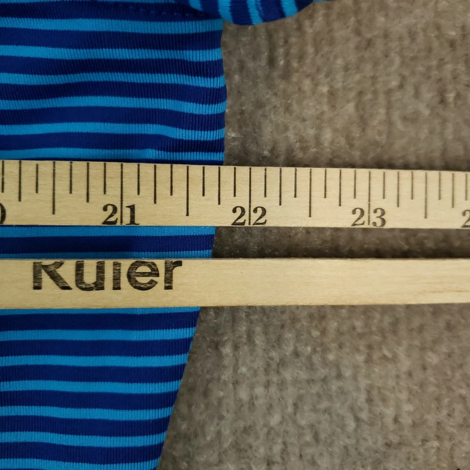 Under Armour Polo Shirt Womens XL Blue Striped Short Sleeve Casual Golf Tennis - Image 4 of 4