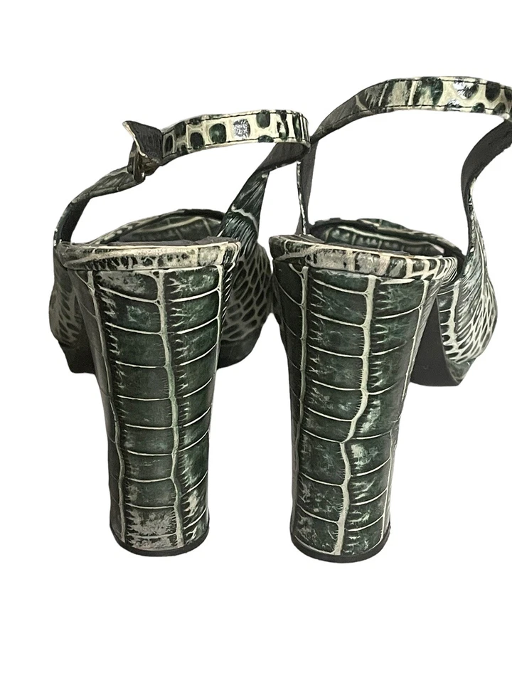 Casadei Animal Print Verde/Beige Tacones Talla 8.5 B Foto 3 de 4