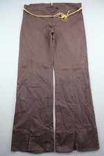 Womens Decoline Pants Split Leg Brown Flare Zipper Back Made In USA Sz L (31x26)