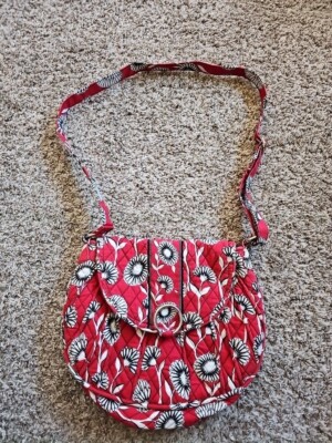Vera Braddley Saddle Up Crossbody Purse In ''Deco Daisy'' Retired Print.   PB