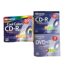Memorex CD-R Recordable Compact Disc Bundle 29 & 5 Pack Memorex DVD+R Jewel Case