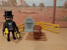 Playmobil western undertaker croquemort tombe cerceuil