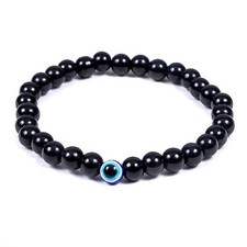 Black Tourmaline Bracelet Evil Eye Natural Healing Stone 32 1 Gemstone Bracelet