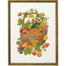 Eva Rosenstand Kreuzstich Set "Korb mit Früchte", Zählmuster, 45x60cm