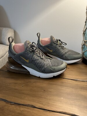 nike women's air max 270 trainer dark stucco metallic gold