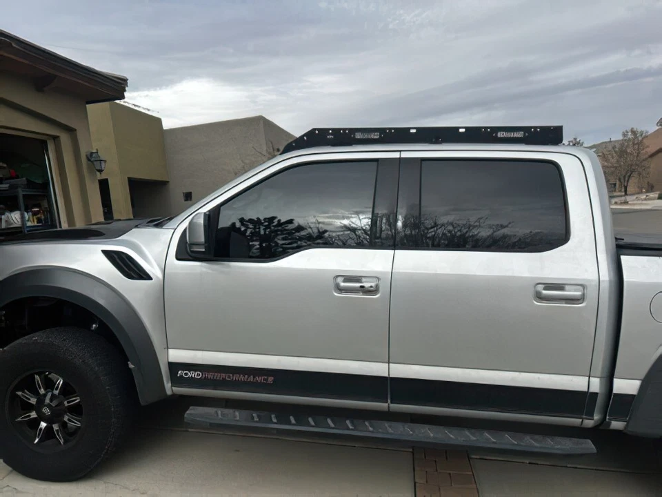 Vijay Black Steel Roof Rack Luggage Carrier W/LED Lights For 2009-2014 Ford F150 - Image 4 of 4