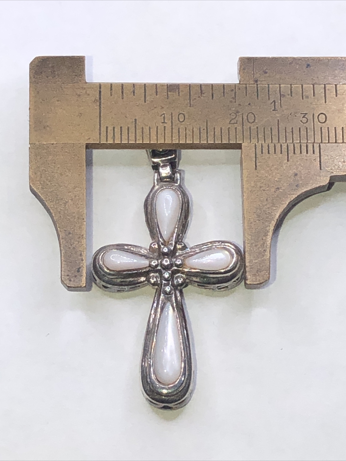 Sterling Silver Unique Opal Stone Rounded Cross P… - image 7