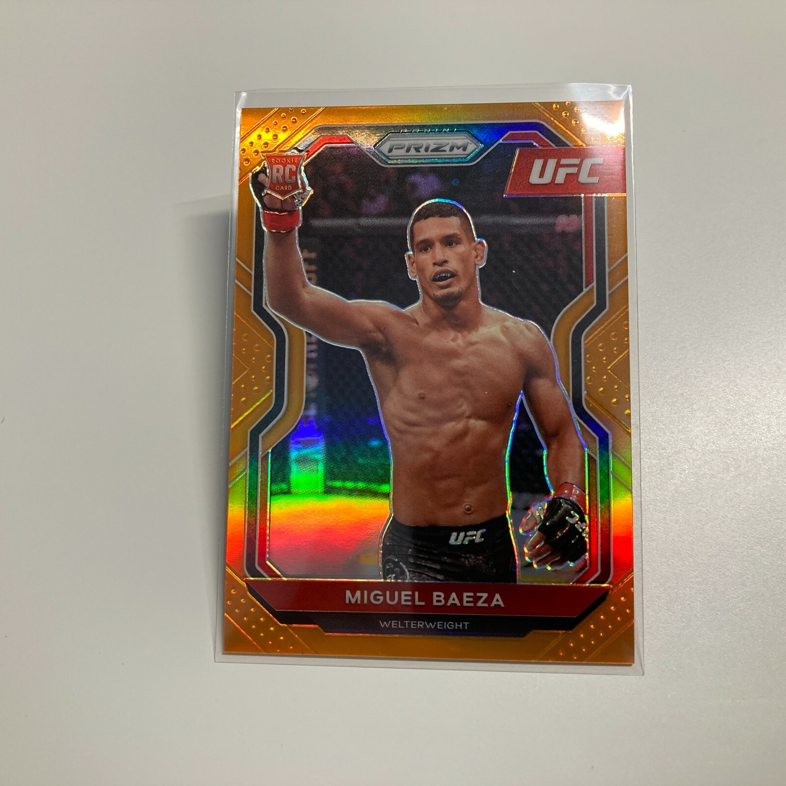 Miguel Baeza 2021 Panini Prizm UFC Orange Refractor RC Rookie Card 74/99 #92