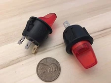 2 Pieces RED LED 10A ON-OFF Toggle Switch 12v illuminated lamp on off 3 pin