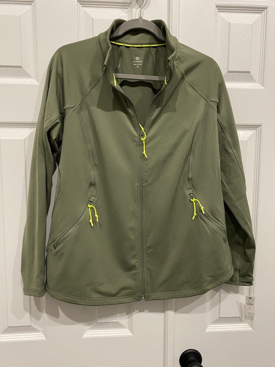 New! Talbots PERFORMANCE INTERLOCK MOCKNECK JACKET size X green
