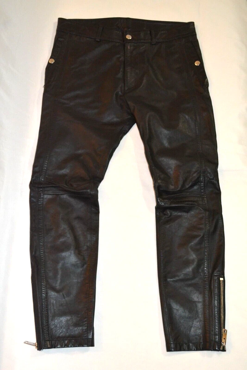Pantalones De Piel Auténtica Para Hombre HK5 Con Tirantes | Talla 54 Gris | Estilo Tradicional Baviera