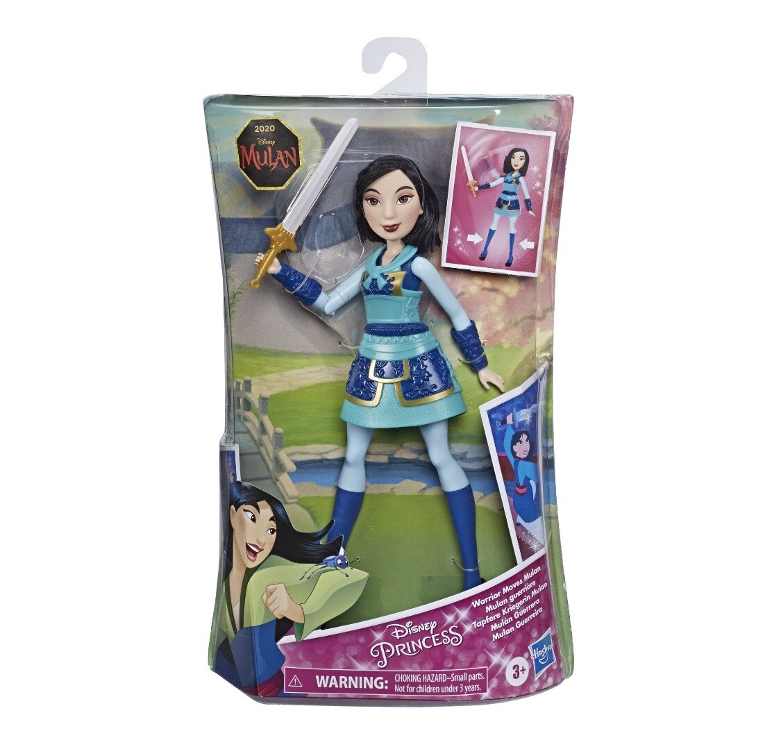 DISNEY PRINCESS WARRIOR MOVES MULAN DOLL with SWORD-SWINGING