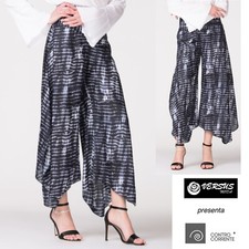 Pantaloni Donna Zampa Elefante Larghi Woman Wide Summer Trousers CC-TAS02F1