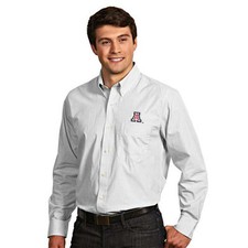 NEW Arizona "Republic" Button Down Striped Dress Shirt Mens Medium Gray/White