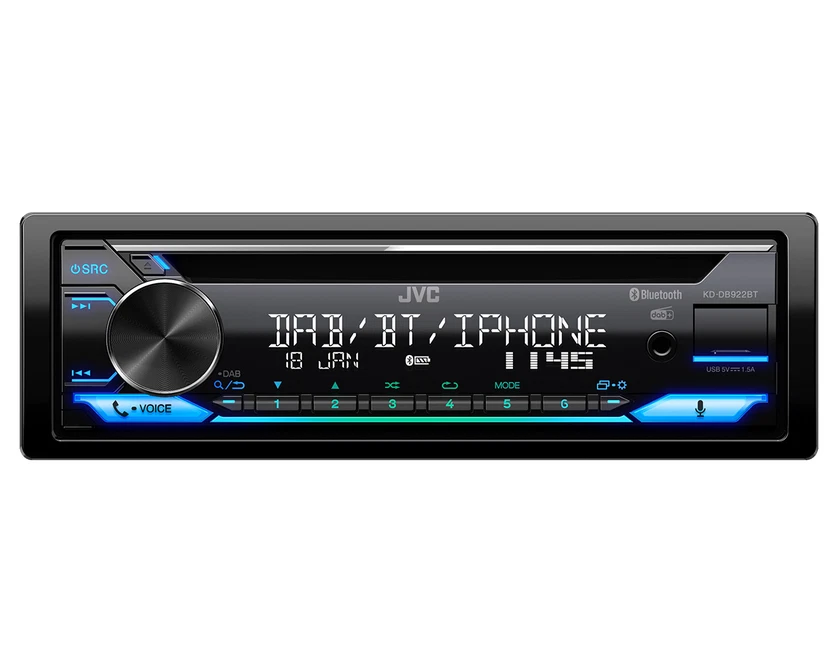 JVC KD-DB922BT 1-DIN Car Stereo, DAB+, Bluetooth, Amazon Alexa Ready, CD,USB/AUX - Image 2 of 4