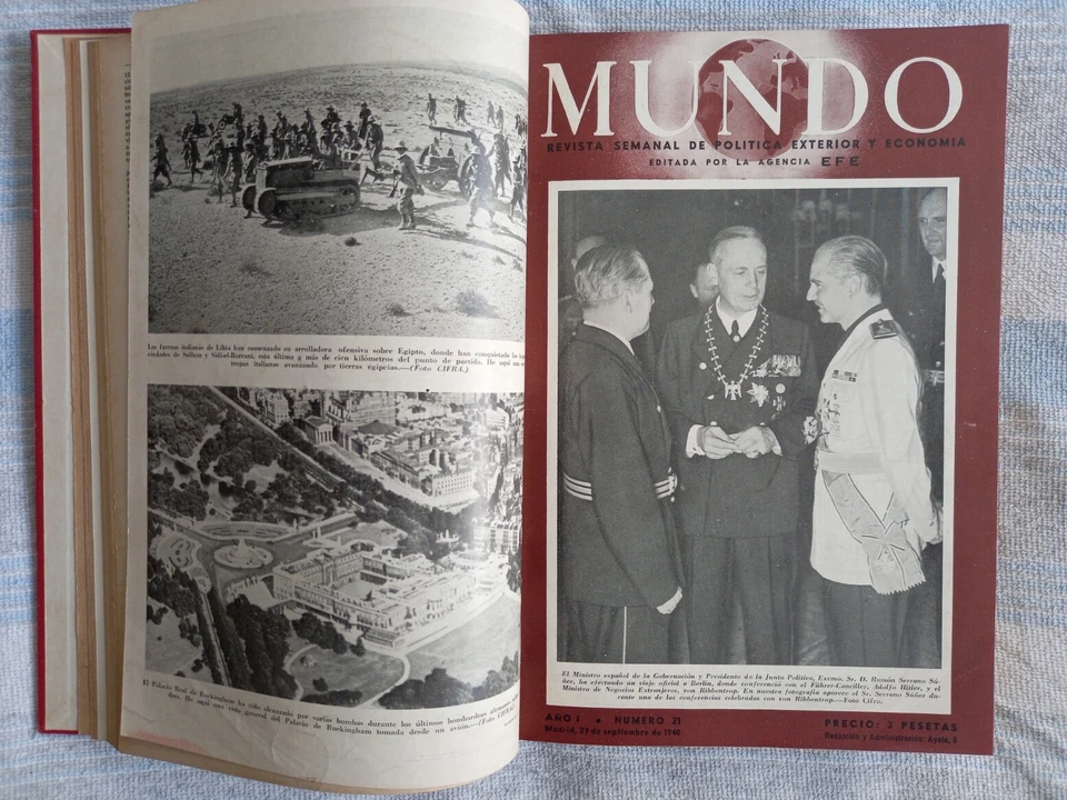 Revista Mundo - 6 tomos II Guerra Mundial años 1940 a 1945  - Imagen 2 de 4