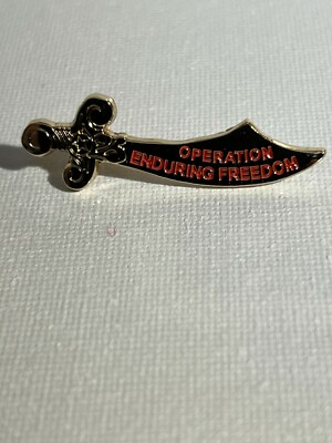 US FORCES OPERATION ENDURING FREEDOM SWORD HAT PIN MEASURES 1 3/4 INCHES EEP1266