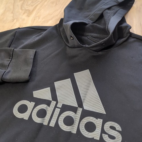 Adidas Sweatshirt Men's Black Long Sleeve Quick Dry Fleece Lined Athletic Size M - Picture 1 of 8