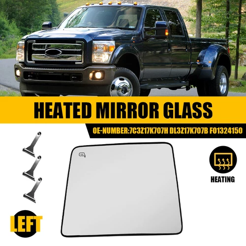 For 2008-2016 Super Duty F250 350 450 Tow Mirror Glass Upper Heated Driver Left