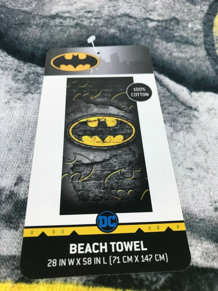 Toalha de praia Batman DC Marvel banho 100% algodão absorvente super macio - Imagem 3 de 4