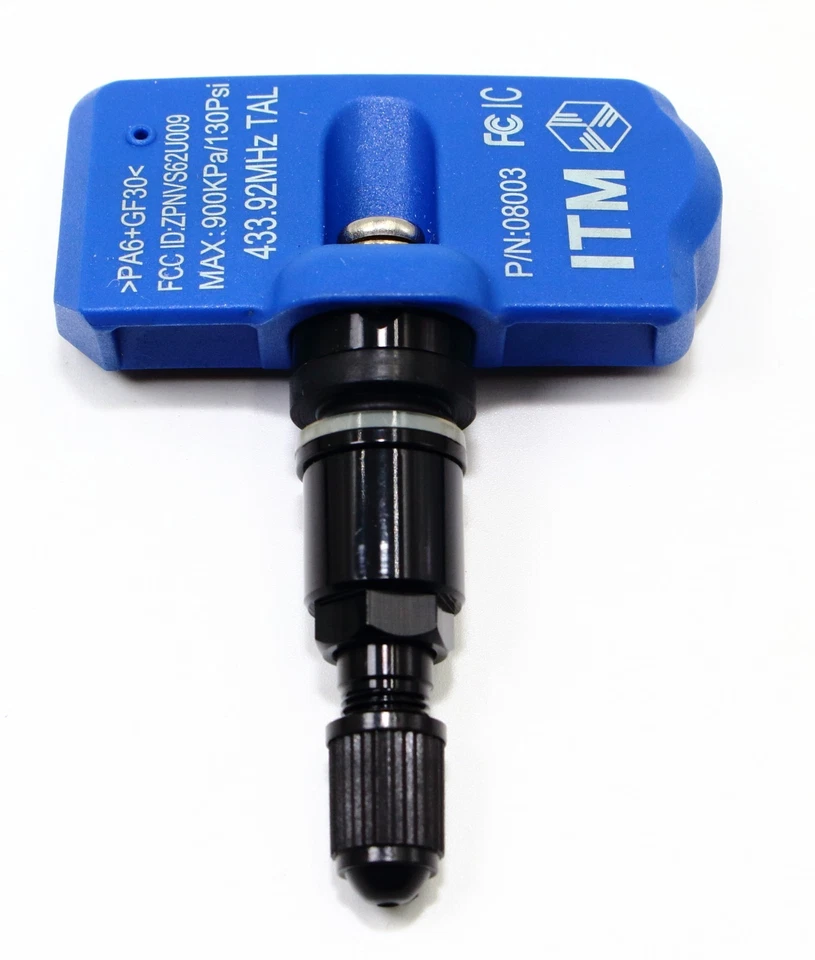 4 sensores de presión de neumáticos TPMS de 433 MHZ 2004-2018 Jaguar XJ vástagos de válvula negros brillantes Foto 3 de 4