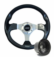 320mm Carbon Moulded Steering Wheel + Boss fits Vauxhall Vectra A 2.0i GT