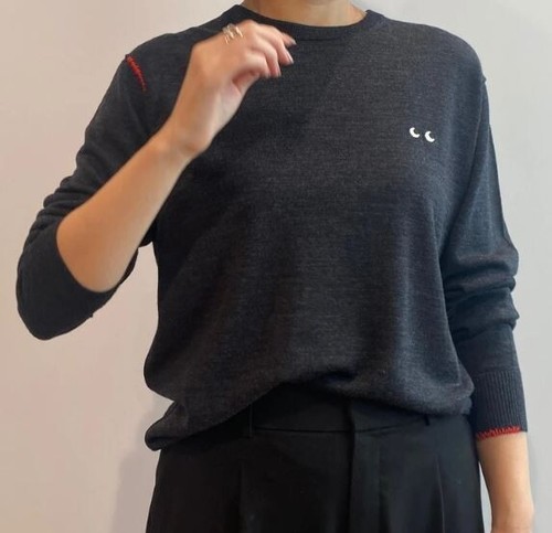 UNIQLO x ANYA HINDMARCH merino wool Long-Sleeve Crew Neck Sweater 473154 New - Picture 6 of 10