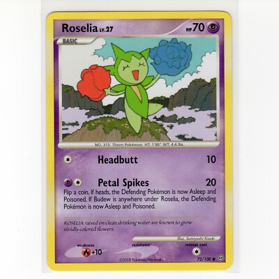 Pokémon TCG Roselia 72/100 Stormfront Regular Common Card EN-LP 2008