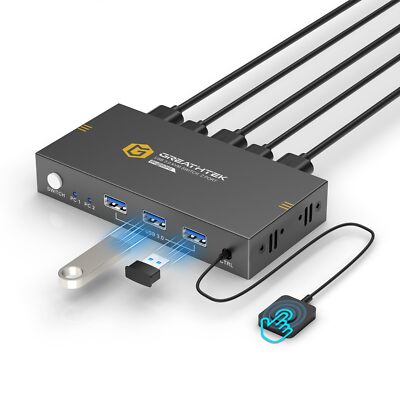 KVM Switches 2 Port 8K60Hz, GREATHTEK KVM Switch HDMI Share USB Devices with ...