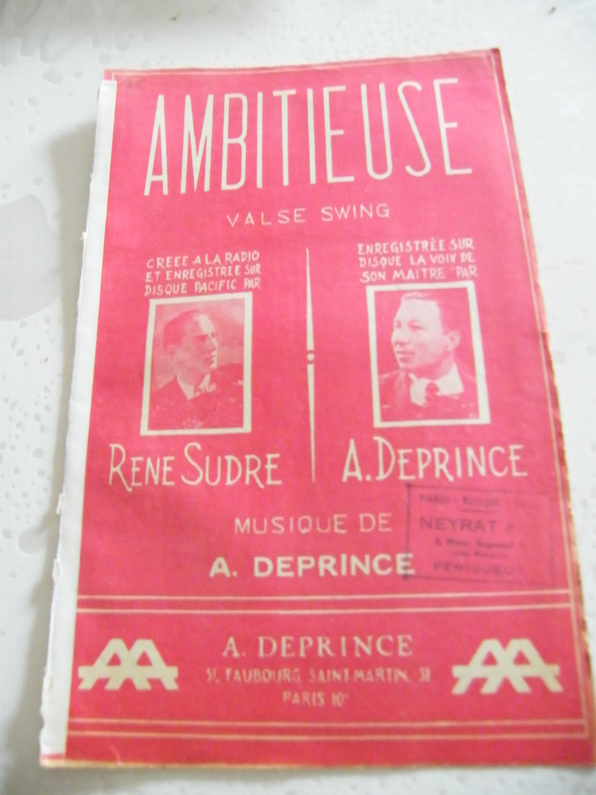 Ambitious Partition René Sudre A Deprince Waltz Swing