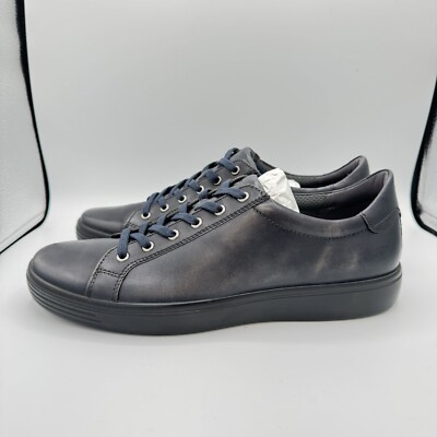 ECCO MENS SOFT CLASSIC LONG LACE SNEAKER LEATHER FIRM DRESS SHOES SIZE 12-12.5 M