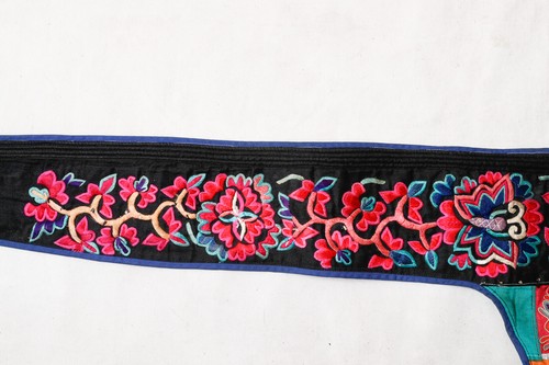 Old Antique Chinese Tribal Miao Minority Handmade Embroidery Baby Carrier /BC903 - Picture 9 of 12