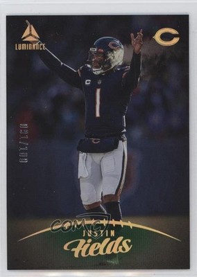 2023 Panini Luminance Green 91/100 Justin Fields #11 1u6