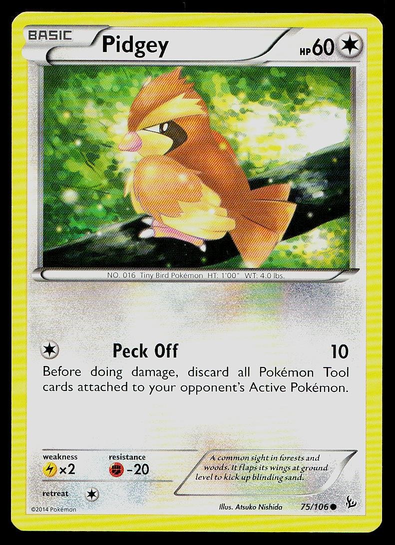 Pokemon Card Flashfire Pidgey 75/106 Common