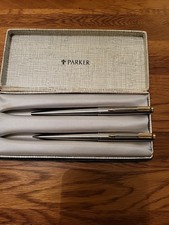 Vintage Parker 65 GT Ballpoint and Pencil Set. Cased. Excellent Condition.