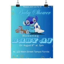 Boy Custom Baby Shower Invitation Flyer