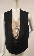 VICTORIAN 1890 S MEN S WAISTCOAT VEST W INSERT FRONT PARIS BUCKLE