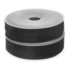 2pcs Twisted Nylon Twine Thread Beading Cord 1.5mm 20M/65 Feet String, Black
