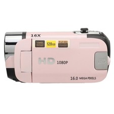Pink D90 1080P 16MP Digital Camera 2.4 Inch Rotatable Screen Camcorder 16X Zoom