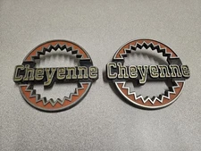 (2) Chevrolet Cheyenne 30316 Chevy Pickup Truck Fender Emblems/Badges 4.5"