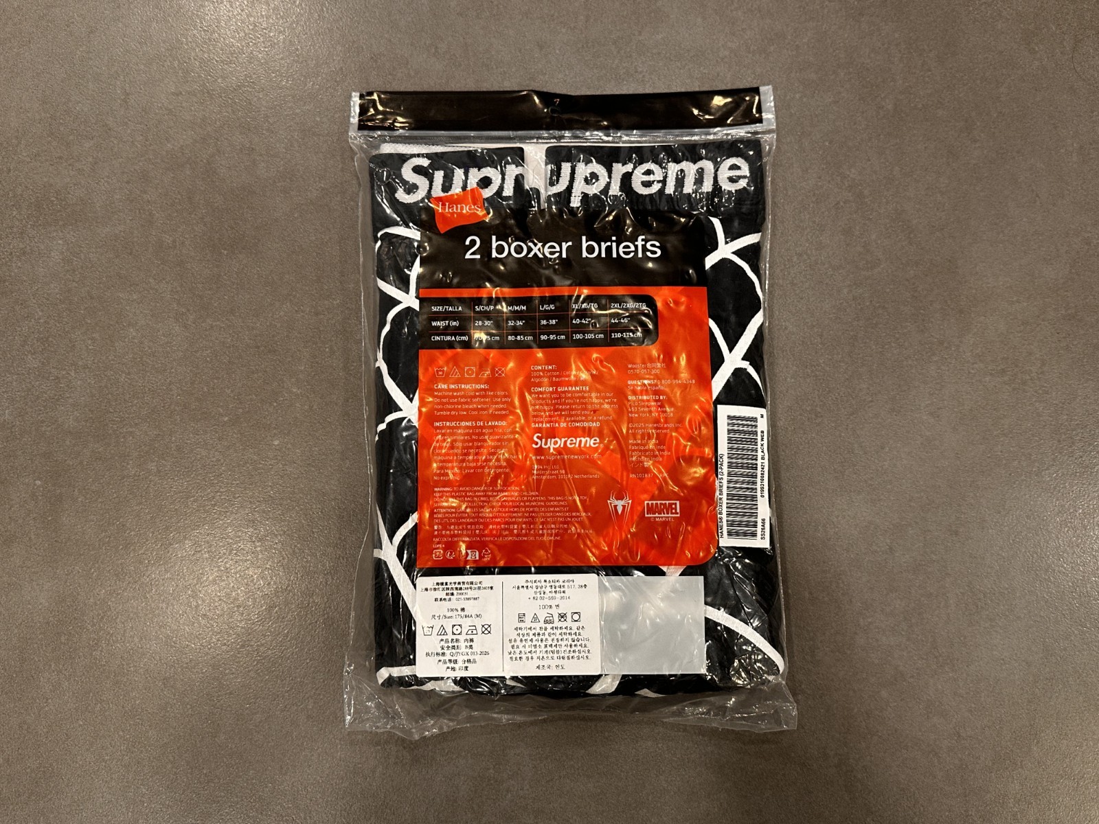 SUPREME SS26 HANES SPIDER-MAN BOXER BRIEFS (2 PACK) BLACK Medium image 2